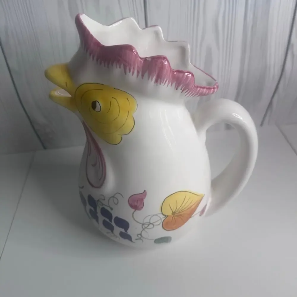 VTG Rooster Pitcher Mesa International Farmhouse 9.5” MCM Ceramic Decorative